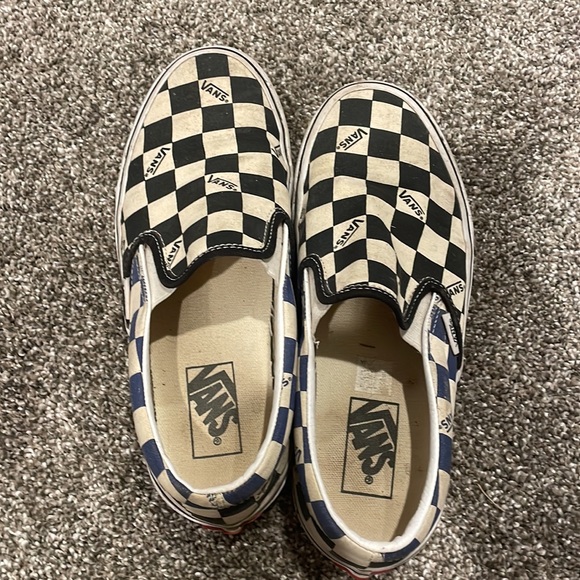 Blue Black White checkered vans - Picture 2 of 4